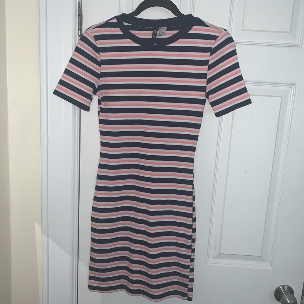 A H&M stripe bodycon dress